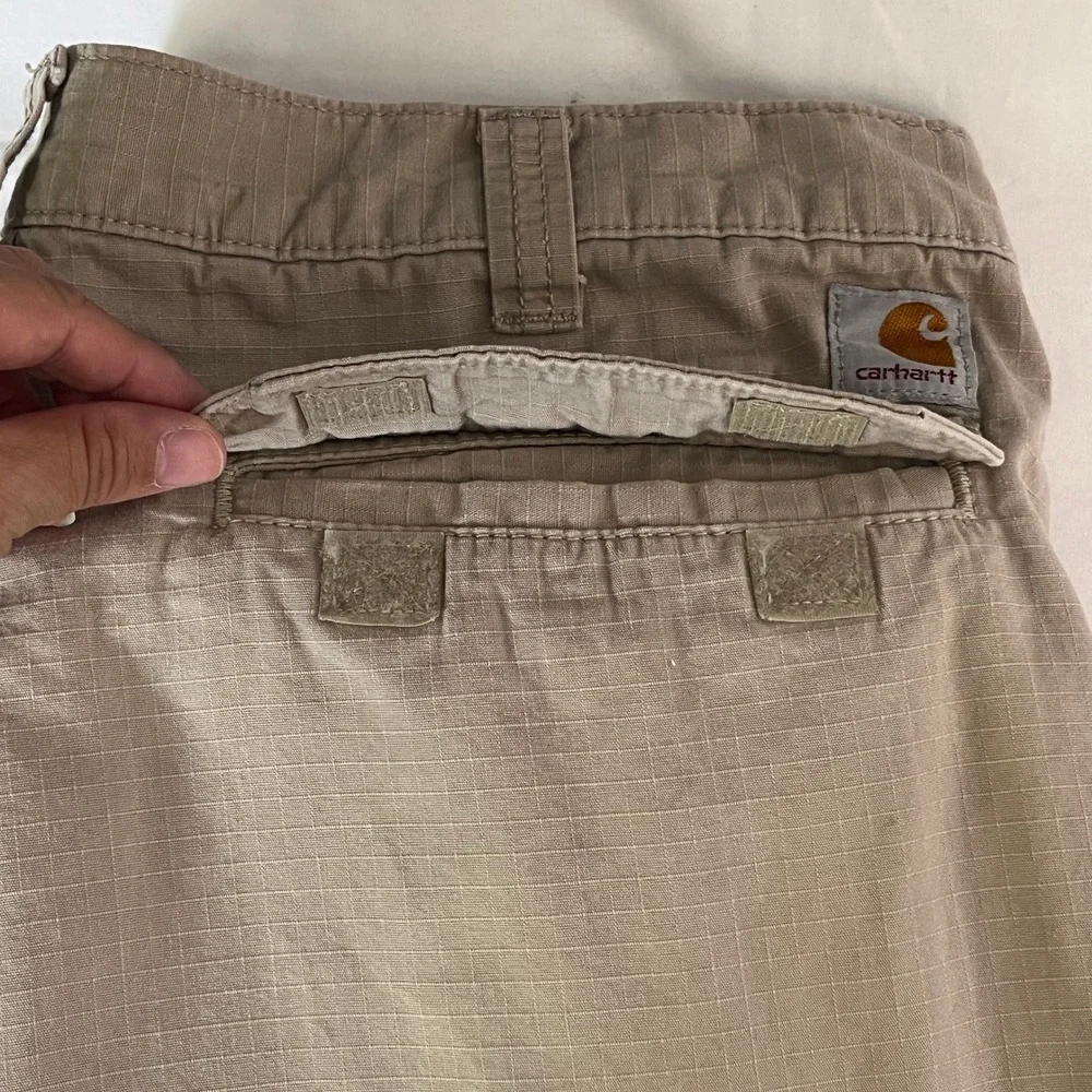 Carhartt Relaxed Fit Beige Canvas Cargo Pants Mens 38 Beige Work Utility Outdoor